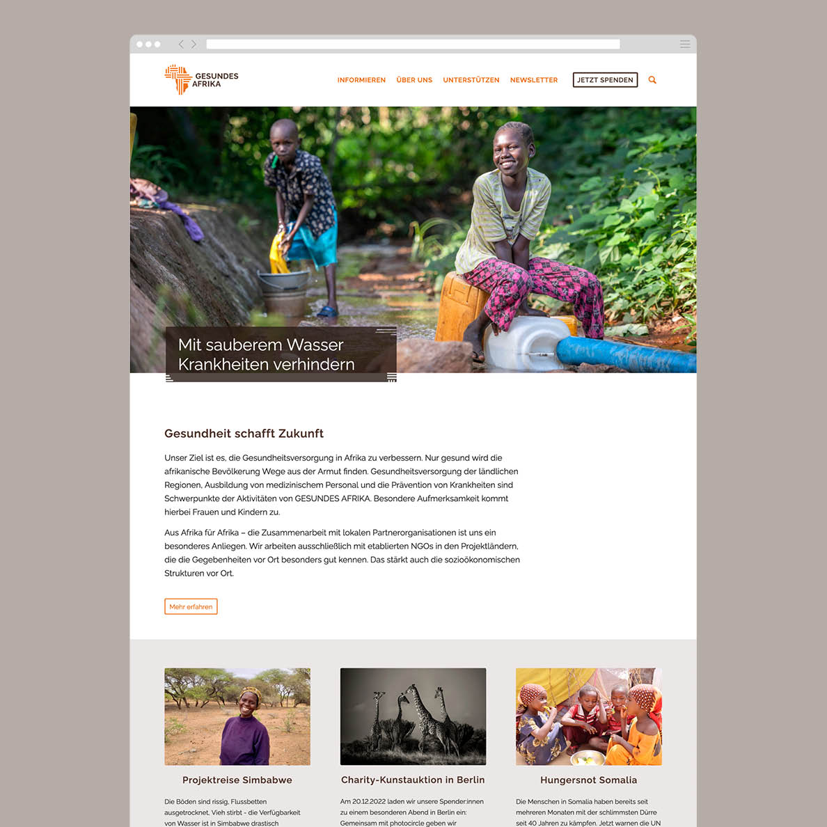 Gesundes Afrika Website