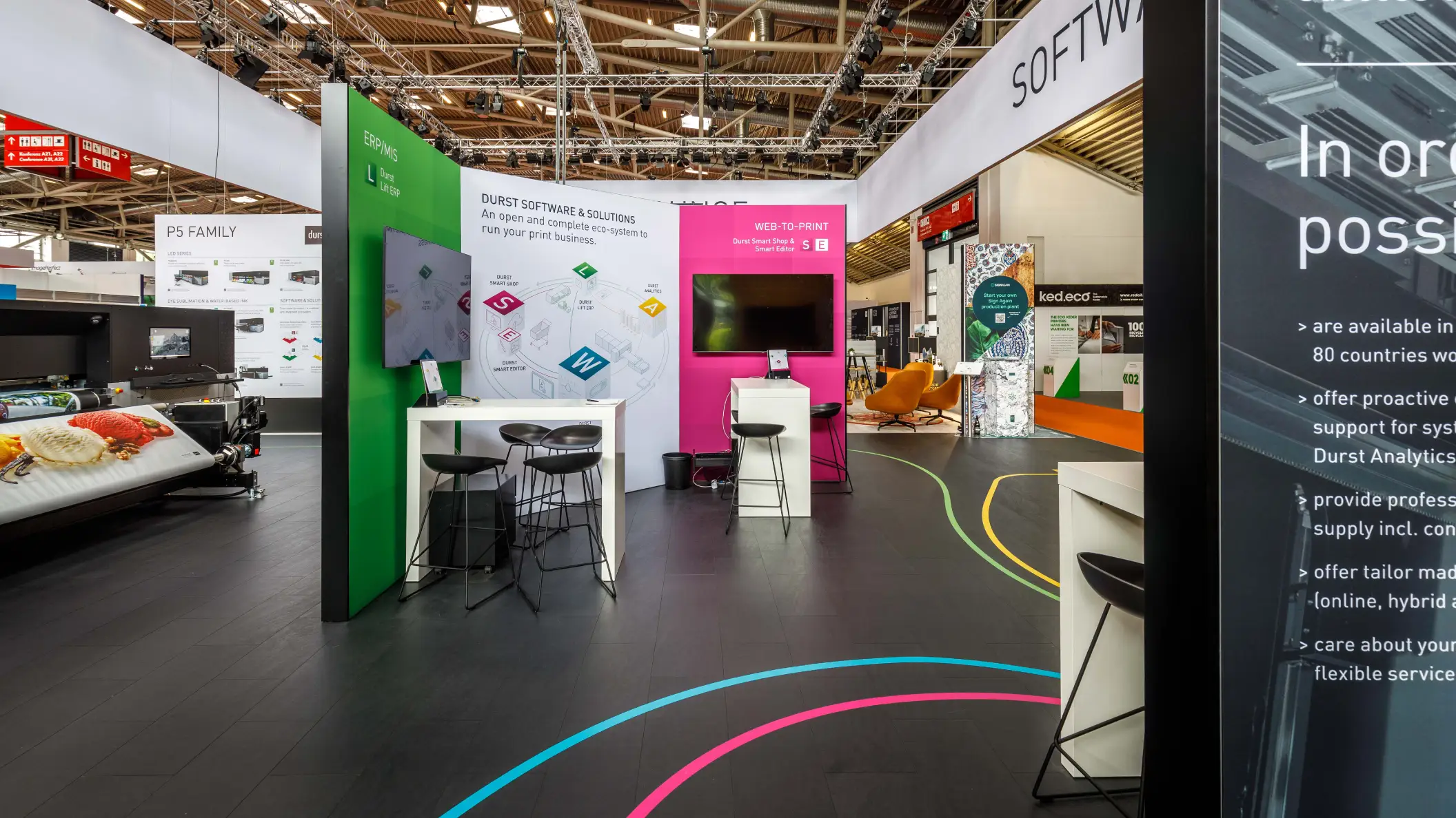 Durst Group Messestand FESPA 2023, Software and Services leer